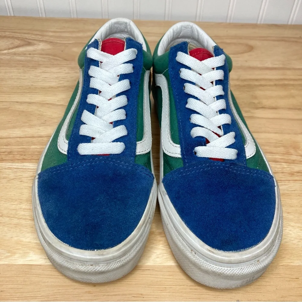 Vans Off The Wall Sneakers M5/W6.5 Suede Canvas Blue Green Yellow Skate Street